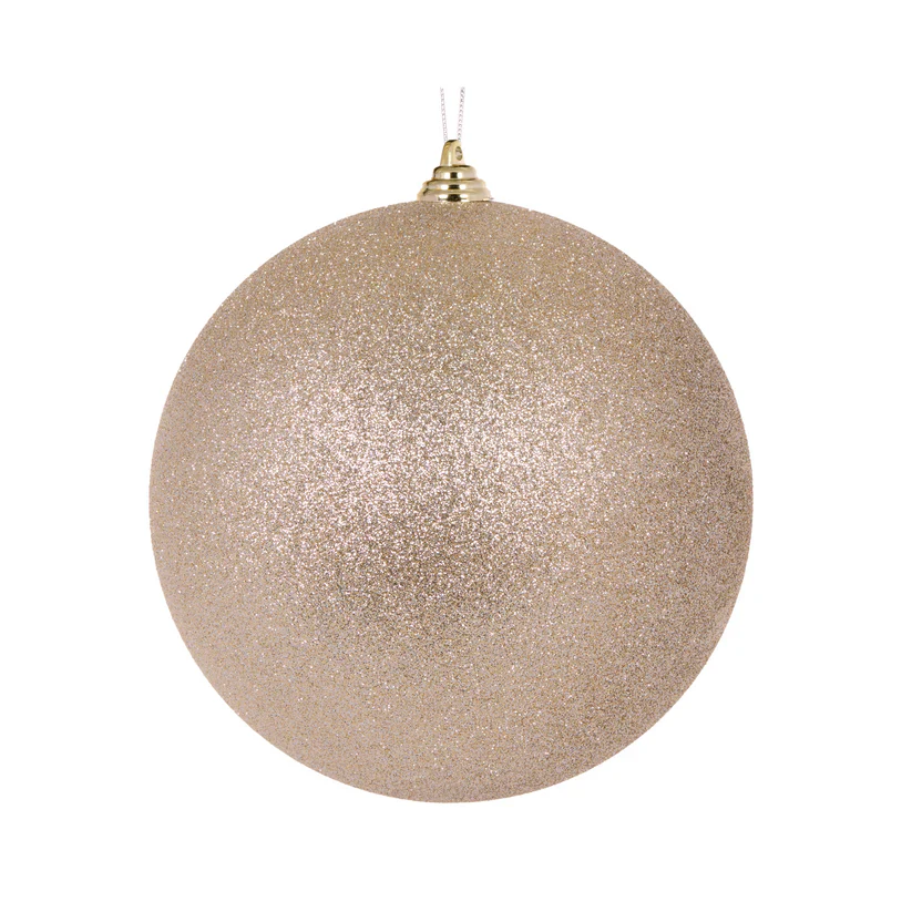 20 CM CHAMPAGNE GLITTER BAUBLE