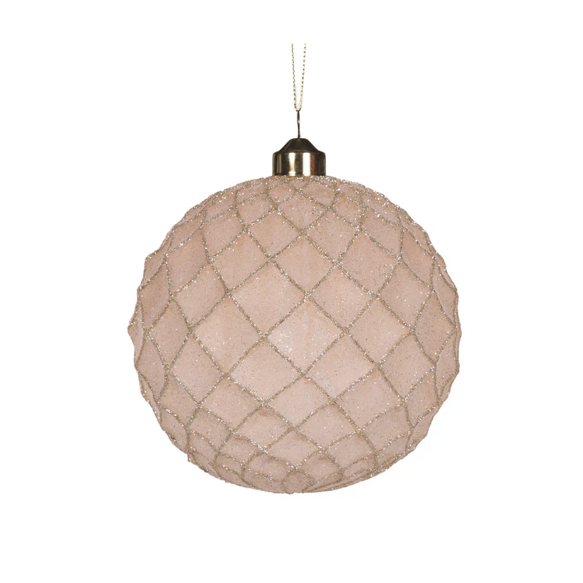 BLUSH FROSTED QUILT BAUBLE