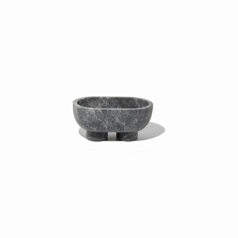 CoTHEORY | MUSE FOOTED OVAL TRAY - TUNDRA GREY MARBLE - Image 3