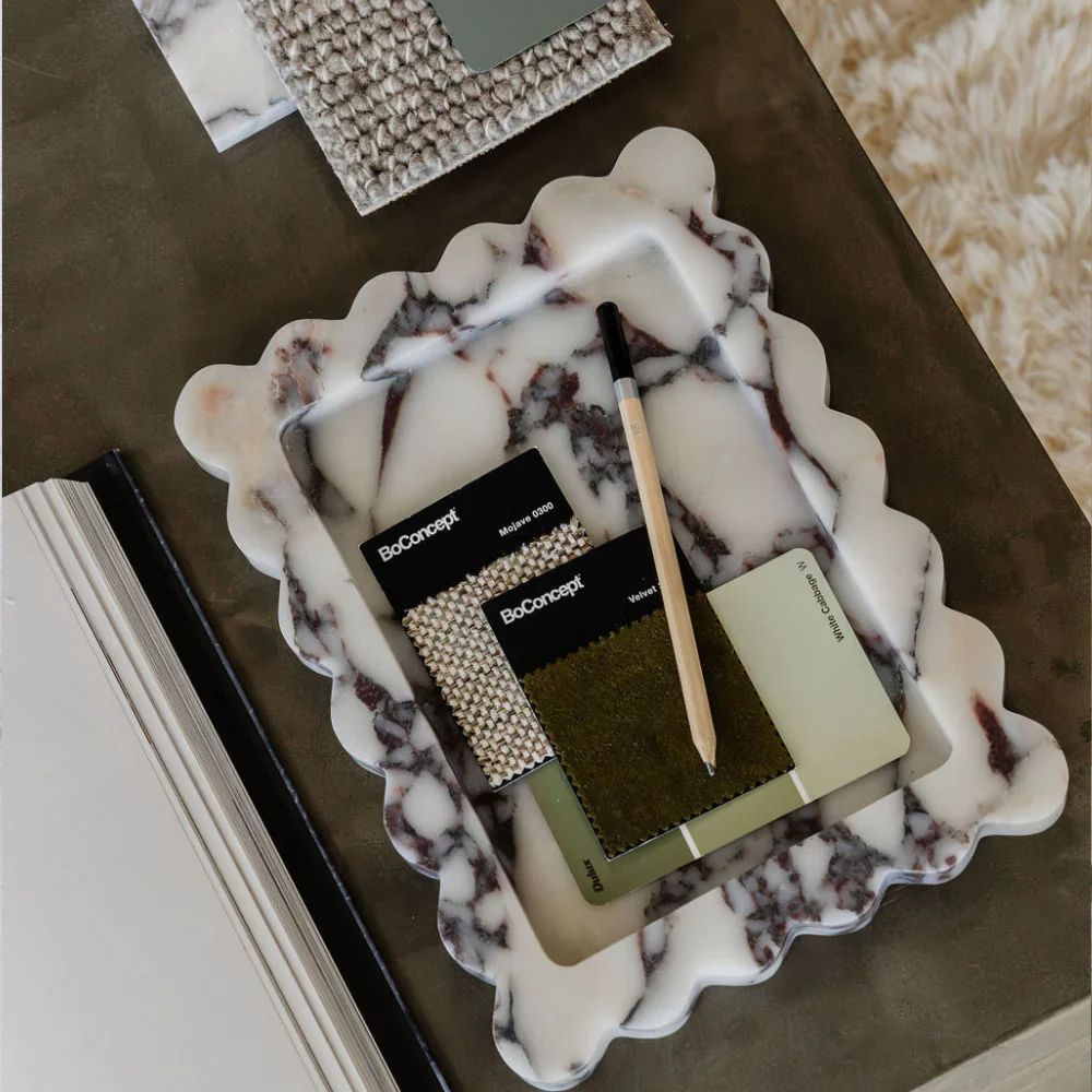 CoTHEORY | PALAZZO SCALLOPED TRAY - VIOLA CALACATTA - Image 3