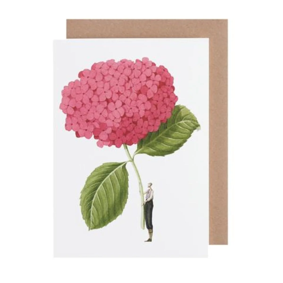 LAURA STODDART PINK HYDRANGEA GREETING CARD